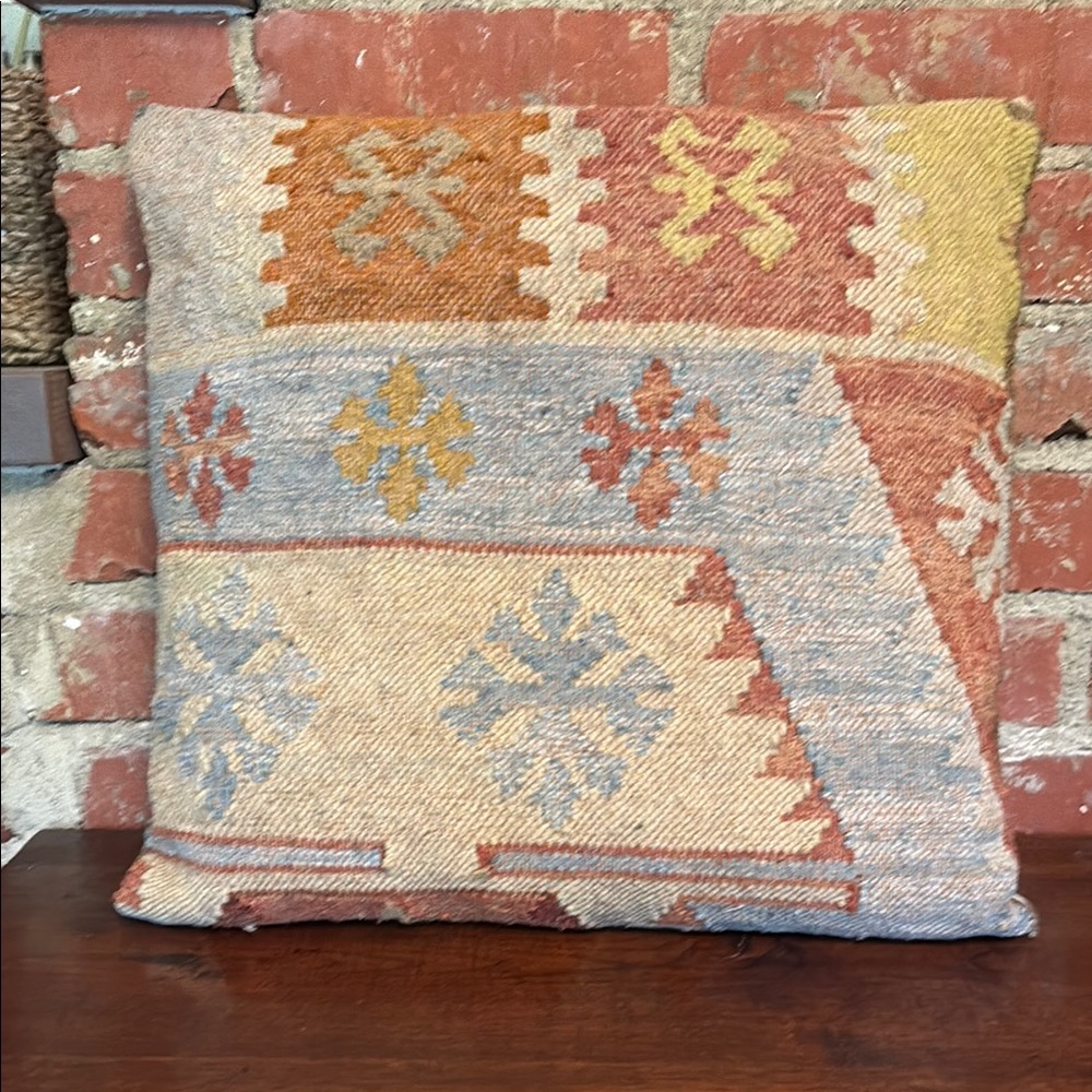 Handmade Kilim Throw Pillow in Multicolor